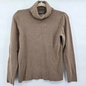 Liz Claiborne Womens Brown Ribbed Turtleneck Long Sleeve Sweater Size small